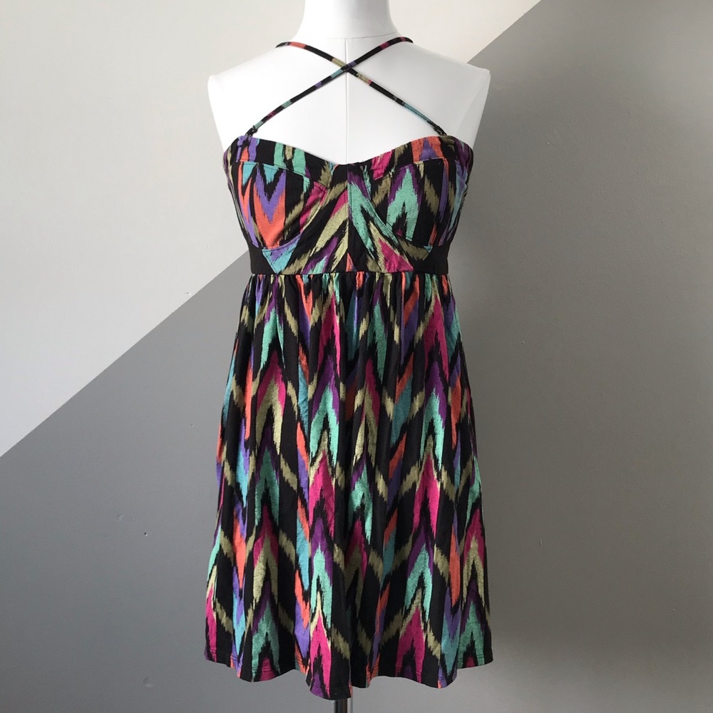 Billabong L Cross Strap Dress Smocked Empire Waist